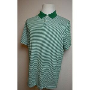 Ralph Lauren‎ RLX Polo Shirt Adult Large White Green Striped Lightweight